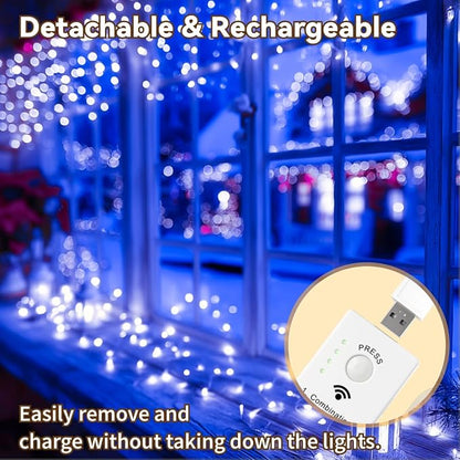 HXWEIYE Rechargeable Fairy Lights Battery Operated, DIY Timer & 8 Modes - Image 5