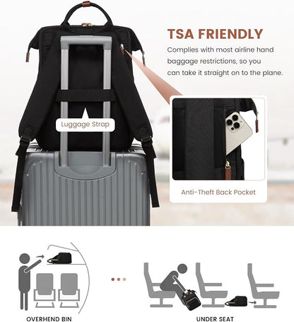 LOVEVOOK Laptop Backpack for Women, 15.6 inch Waterproof Nurse Bag Teacher Work - Image 7