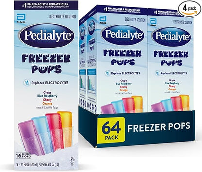 Pedialyte Electrolyte Solution Freezer Pops, Hydration Variety Pack— Grape by Pedialyte