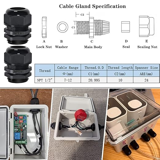 Zulkit Junction Box ABS Plastic Waterproof IP65 Electrical Boxes Hinged Shell - Image 7