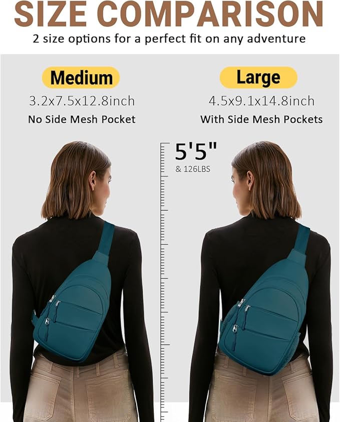 Tuwubi Crossbody Bags for Women, Sling Bag for Men, Small Hiking Backpack Anti - Image 5