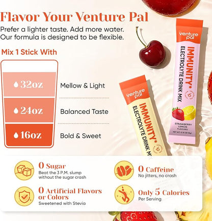 Venture Pal 2-in-1 Hydration + Immune Electrolytes Powder Packets - Image 7