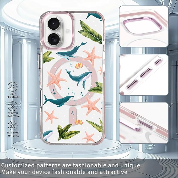 Case for iPhone 16, Sealife Whale Ocean Wildlife Clear Phone Case Design，for - Image 2