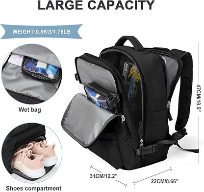 WONHOX Large Travel Backpack Carry on Flight Approved Laptop Work Business - Image 3