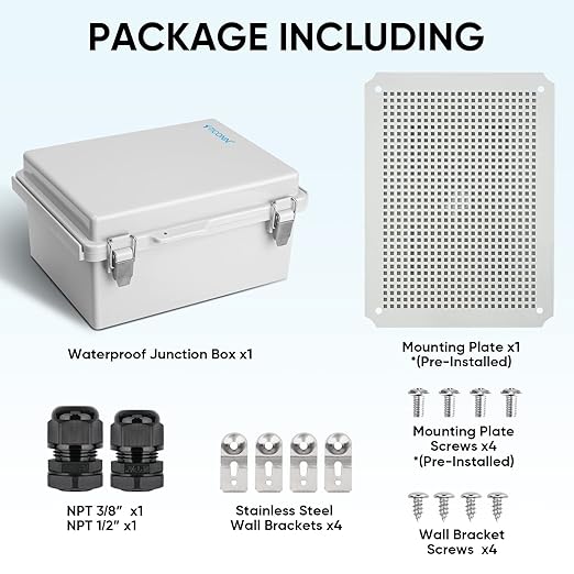 TICONN Outdoor Electrical Box Waterproof, Junction Box IP67 ABS Plastic - Image 6