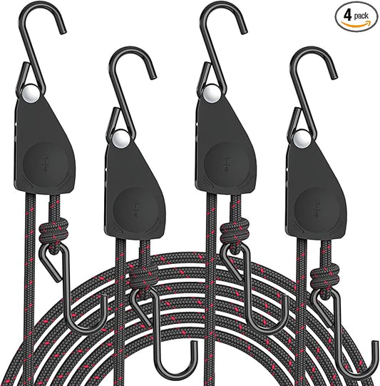 Kayak Straps Tie Downs 4 Pack, Roof Rack Straps Adjustable Ratchet Tie Down by STAYGROW