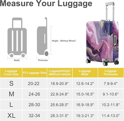 ANNA QUEEN Purple Marble Luggage Cover, Elegant Abstract Art Suitcase Protector - Image 5