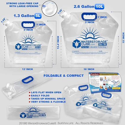 WaterStorageCube Premium Collapsible Water Container Bag, BPA Free Food Grade - Image 3