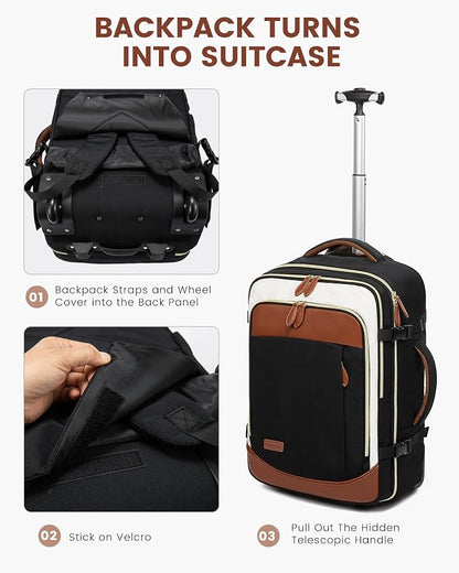 LOVEVOOK Rolling Backpack for Women, 50L Travel Backpack - Image 7