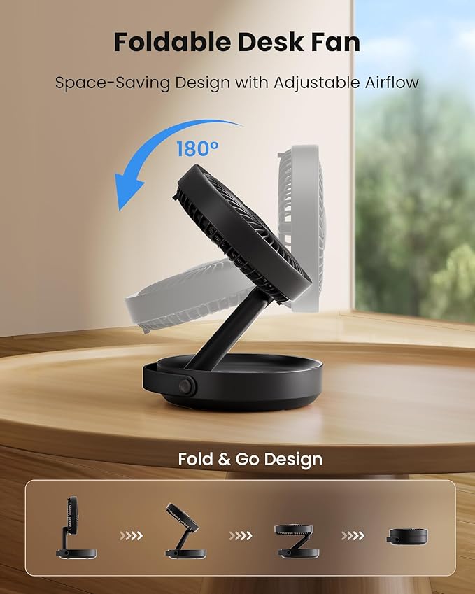 Gaiatop Foldable Small Desk Fan - Image 2