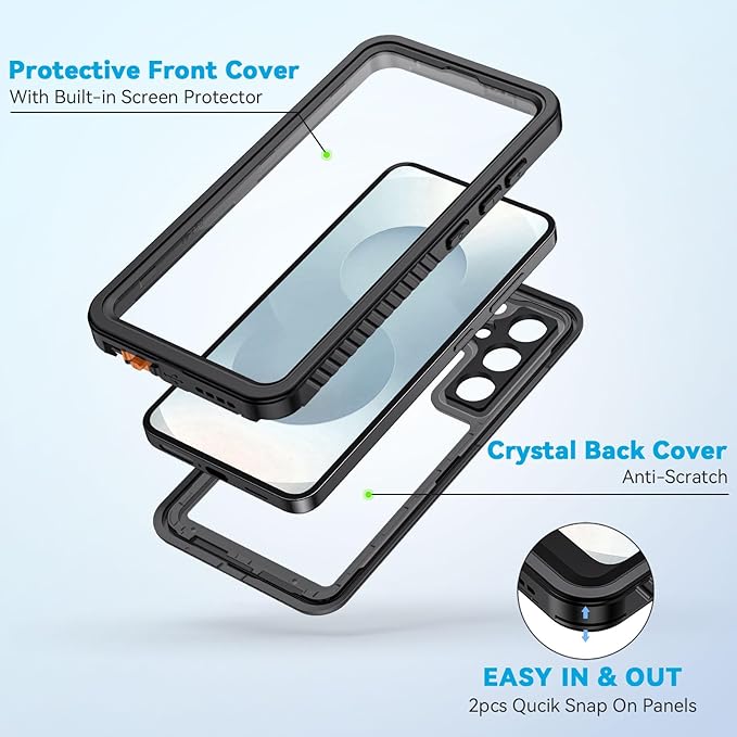 Lanhiem for Samsung Galaxy S25+ Plus Case, IP68 Waterproof Dustproof Case - Image 4