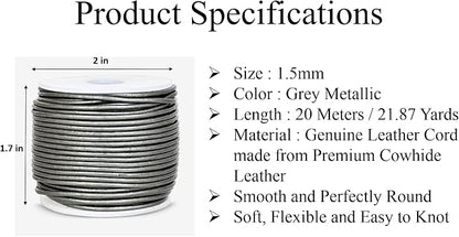 GENIQUE Real/Genuine Round Leather String Cord - Image 3