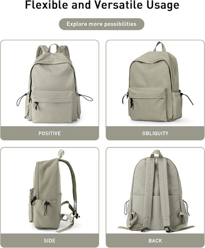 BJLFS Green School Backpack for Girls Water Resistant High School Book Bag - Image 5
