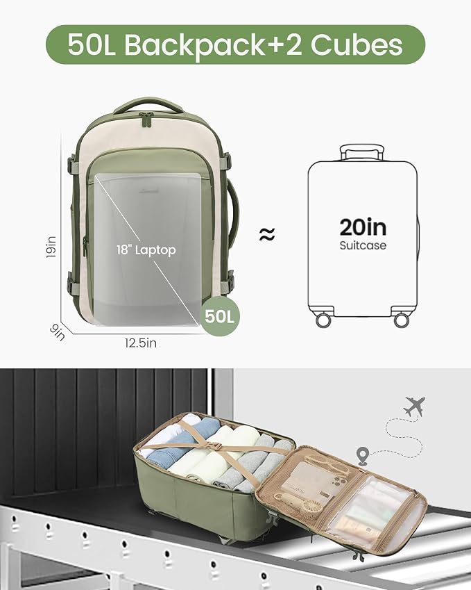 LOVEVOOK 40L Travel Backpack for Women & Men, Airline Approved Carry On Backpack - Image 5
