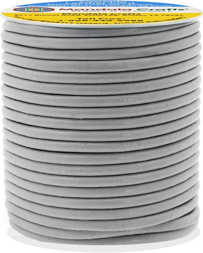 Mandala Crafts Round Cowhide Genuine Gray Leather Cord - Image 2