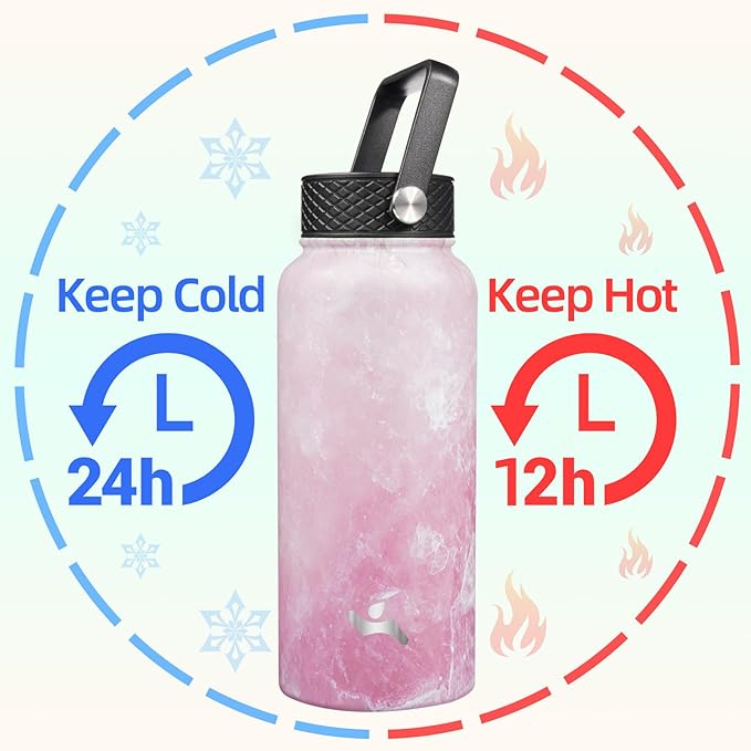 Konokyo 32 oz Insulated Water Bottle Stainless Steel Sport Bottles - Image 2