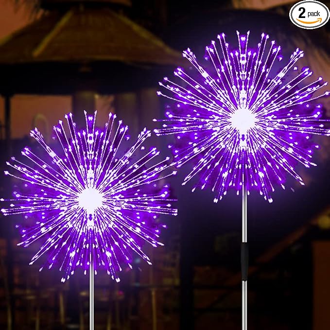 JJGoo Solar Firework Lights, 2 Pack 150 LEDs 2 Lighting Modes Solar Lights by JJGoo
