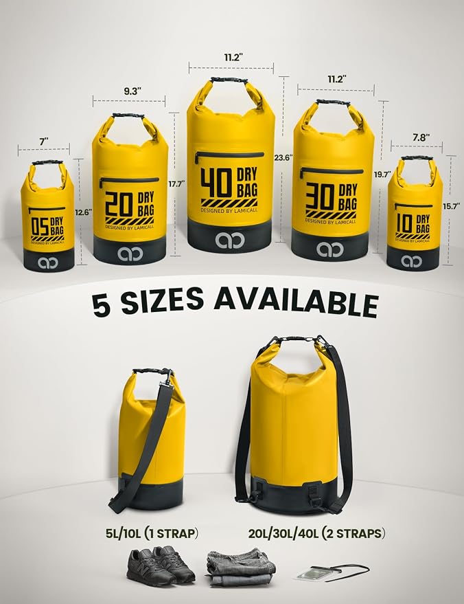 Lamicall Dry Bag Waterproof Backpack - 5L/10L/20L/30L/40L Large Water Proof Bag - Image 2