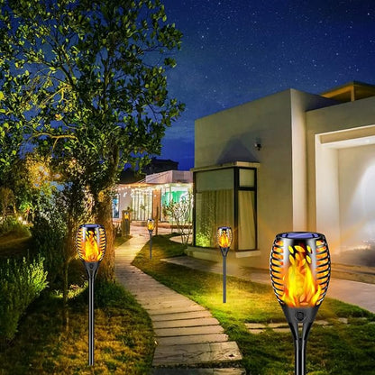 TomCare 8 Pack Outdoor Solar Lights Flickering Flames Torch Decorative Garden - Image 6