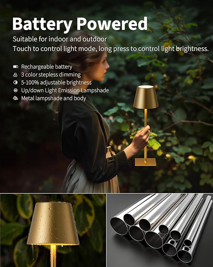 KDG 2 Pack Cordless Table Lamp, Portable LED Desk Lamps, 5000mAh Battery - Image 4