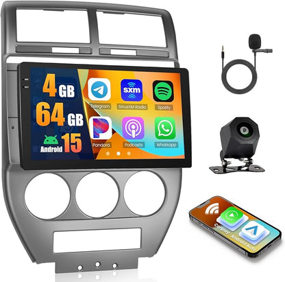 Android 15 Car Stereo for Jeep Compass Patriot 2007 2008 2009, Hikity 10'' by Hikity