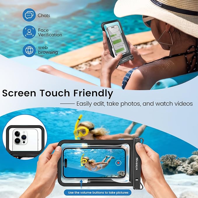 Niveaya [Floatable Floating Waterproof Phone Pouch 2 Pack-Up to 8.5", Large - Image 5