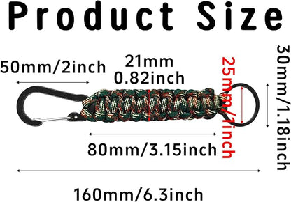 3PCS Paracord Keychain with Carabiner Clip, Braided Rope Key Chain Lanyard - Image 2