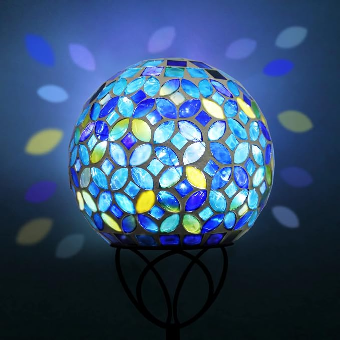 VCUTEKA Solar Outdoor Lights Garden Decor Mosaic Solar Garden Lights Waterproof - Image 5