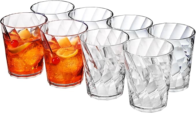 US Acrylic Optix Plastic Reusable Drinking Glasses 14oz Rocks Cups in Clear | by USAcrylic