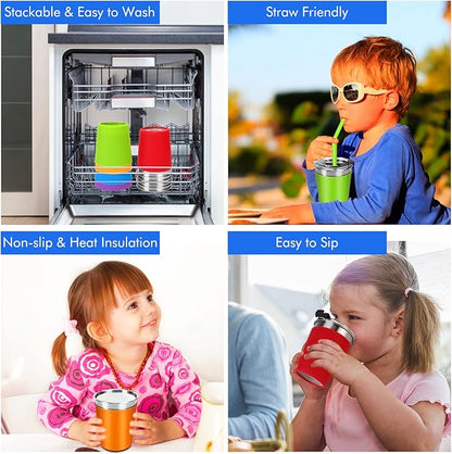Kids Cups with Straws and Lids Leak Proof, 6 Pack 12oz Sippy Cup - Image 7