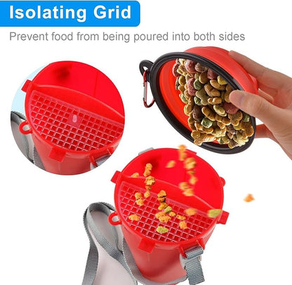 Dog Travel Water Bottle Collapsible Bowls, 2 in 1 Pet Food Container - Image 4
