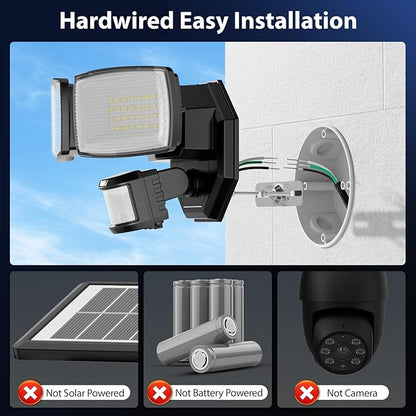 Onforu 32W 2 Head Motion Sensor Outdoor Lights, 3200LM 6500K LED Security Light - Image 2