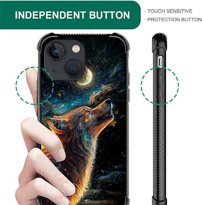 for iPhone 14 Plus Case, Star Cave Hungry Wolf Pattern Graphic Design Girl Boy - Image 4
