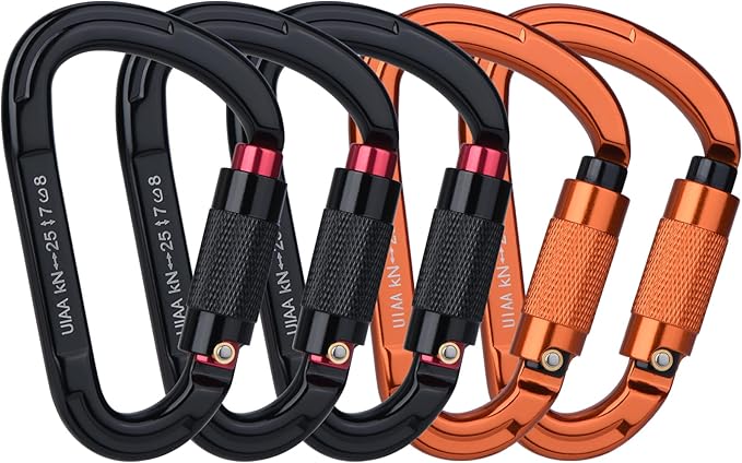 FVW Auto Locking Rock Climbing Carabiner Clips, Professional 25KN Heavy Duty by FVWELECTRICLUNCHBOX