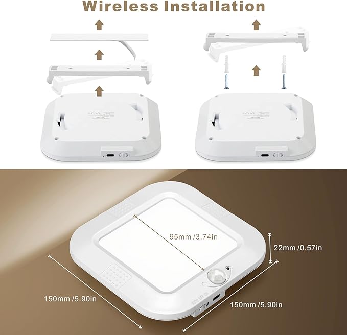 Rechargeable Motion Sensor Ceiling Light, 220LM 6000K Closet Light - Image 5