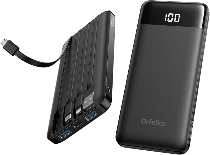 Orfeika Portable Phone Charger, 10000mAh Portable Charger Power Bank by Orfeika