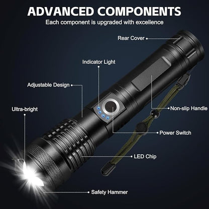 3 Pack Rechargeable LED Flashlights 990, 000 Lumens, Adjustable, 5 Modes - Image 9