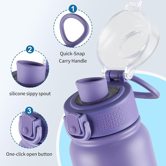 GOPPUS Insulated Water Bottle 20oz Stainless Steel BPA-Free Sports Bottle Ideal - Image 3