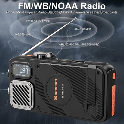 Emergency Radio&22000mAh Solar Power Bank, FM NOAA Weather Radio, Portable Hand - Image 2