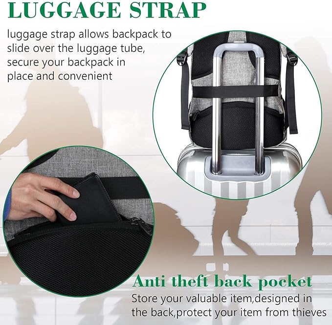 MATEIN Travel Laptop Backpack, Business Anti Theft Slim Sturdy Laptops Backpack - Image 7