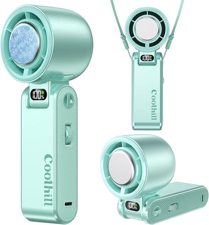 Handheld Portable Fan with Ice Cooler: 199-Speed 5500mAh Rechargeable Handheld by Unknown