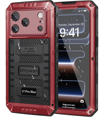 Mitywah Waterproof Case for iPhone 17 Pro Max, Rugged Metal Case by Mitywah