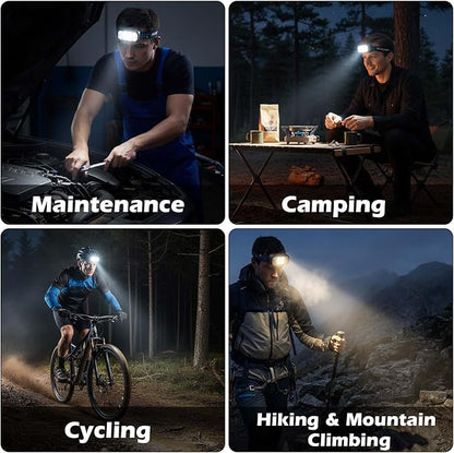 Headlamp Rechargeable 2 Pack, Super Bright LED Head Lamp, 1500 Lumen, 12 Modes - Image 7