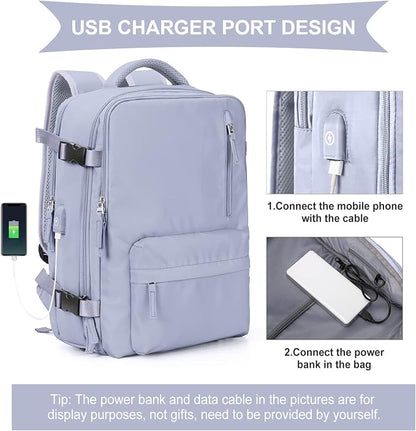 WONHOX Large Travel Backpack Carry on Flight Approved Laptop Work Business - Image 3