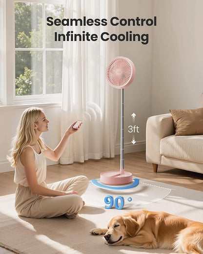 Gaiatop Portable Pedestal Fan 16000mAh Battery, Foldable Oscillating Standing - Image 5