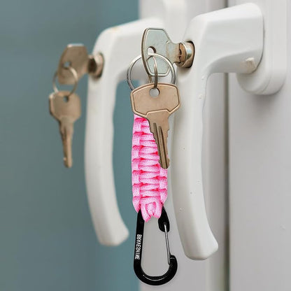 BRAVESHINE Paracord Keychain Carabiner Clip, D Ring Lanyard Hanger Stroller Hook - Image 8