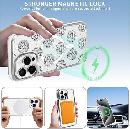 Case for iPhone 13 Pro, Disco Ball Grayish White Phone Case Design，for Women - Image 3