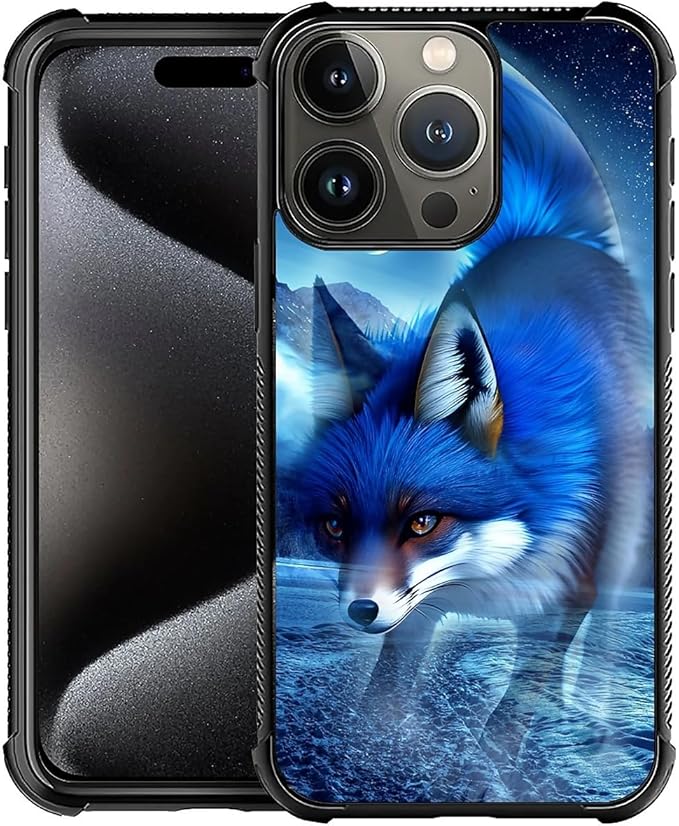 for iPhone 16 Pro Max Case, Snowy Mountain Fox Lake Pattern Graphic Design Girl by FKBRCL4U