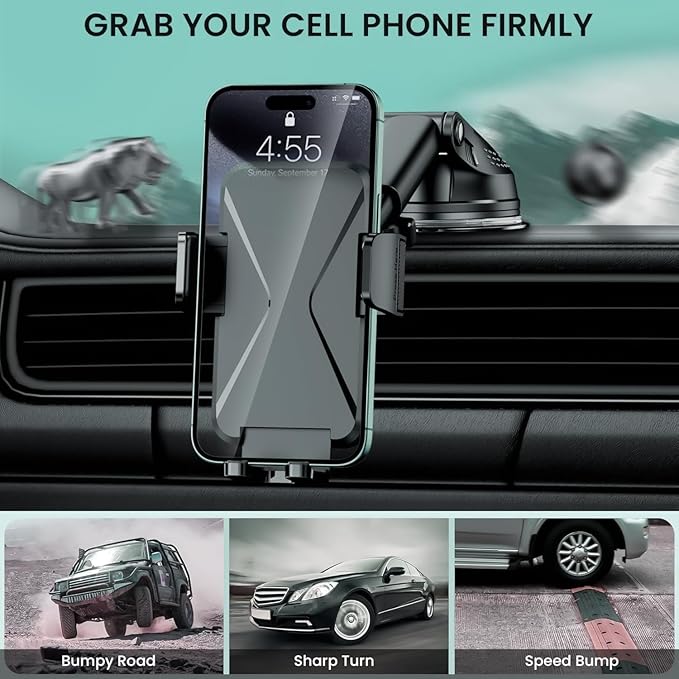 GUWEZ 360° Adjustable Car Phone Holder Universal Hands-Free Mount - Image 7
