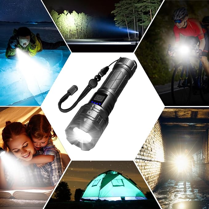 Rechargeable Flashlights High Lumens, Powerful Tactical Flashlights, 5 Modes - Image 7